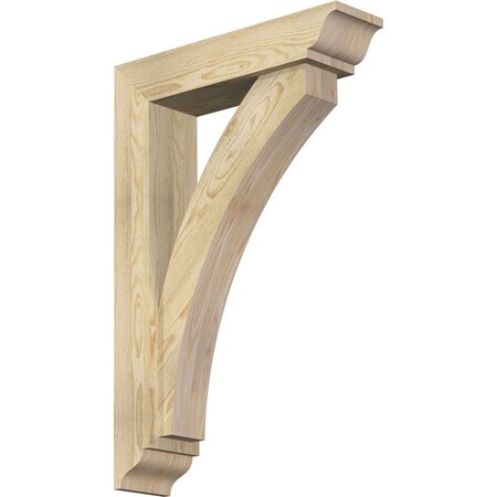 Ekena Millwork Thorton Traditional Rough Sawn Bracket w/ Offset Brace, Douglas Fir, 6"W x 24"D x 36"H BKT0604X24X36THR01RDF